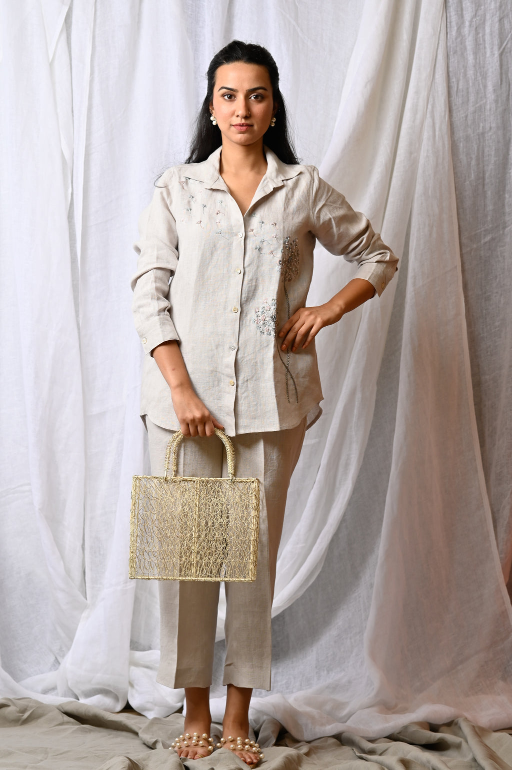 Ivory Dandelion Linen Co-Ord Set