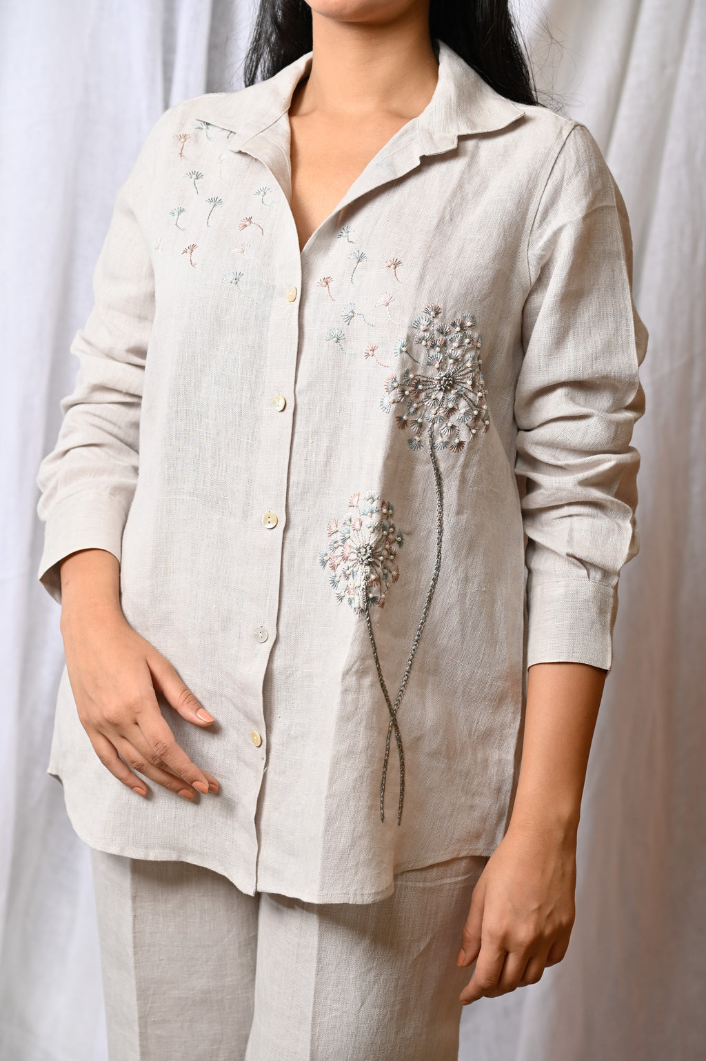 Ivory Dandelion Linen Co-Ord Set