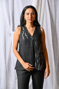 Midnight Drift Linen Top