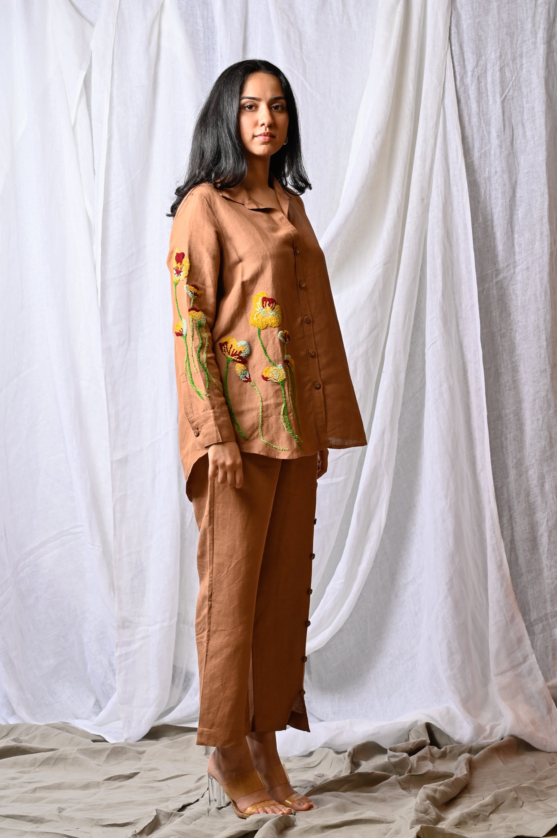 Amber Bloom Linen Shirt