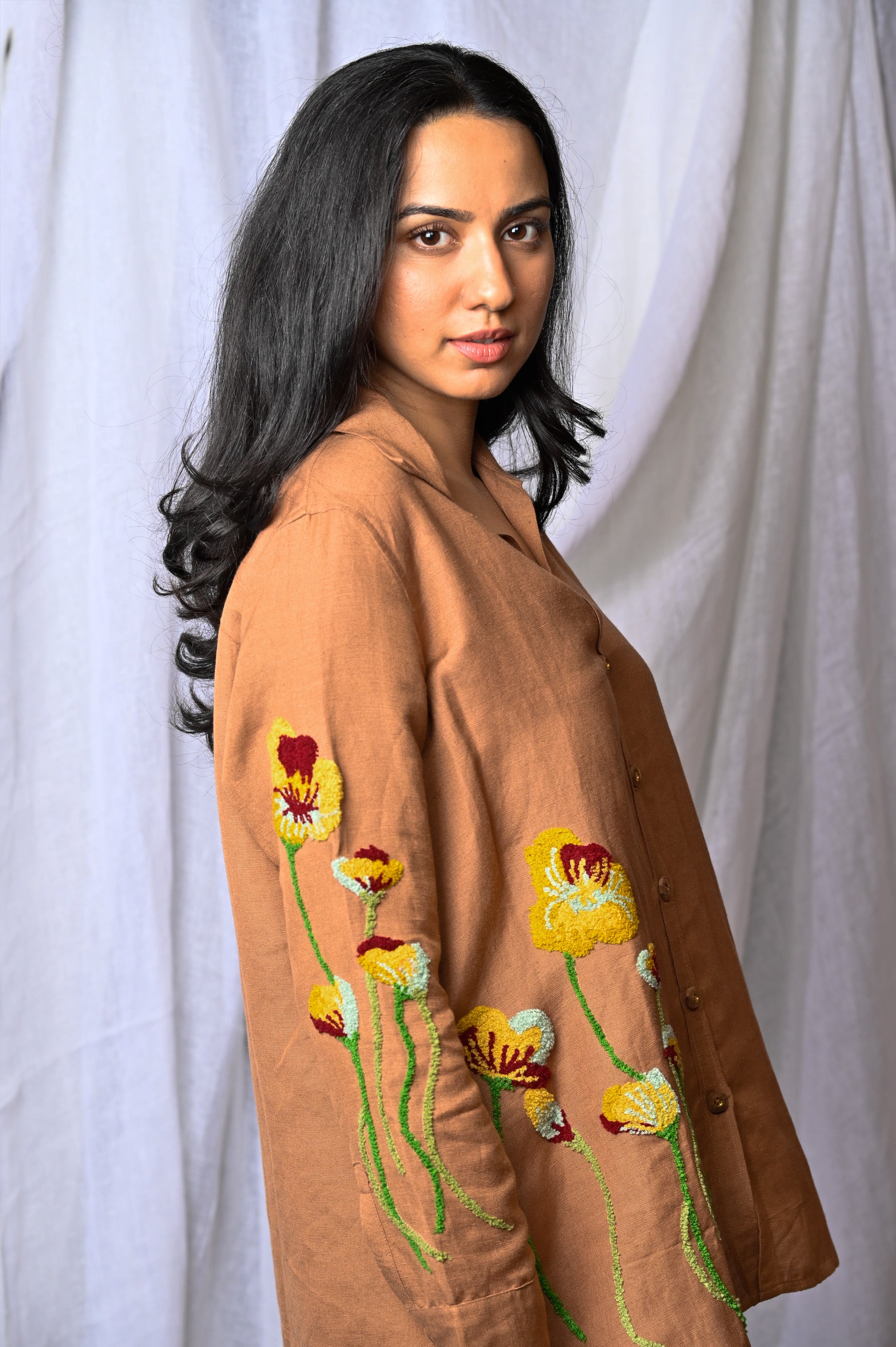 Amber Bloom Linen Shirt
