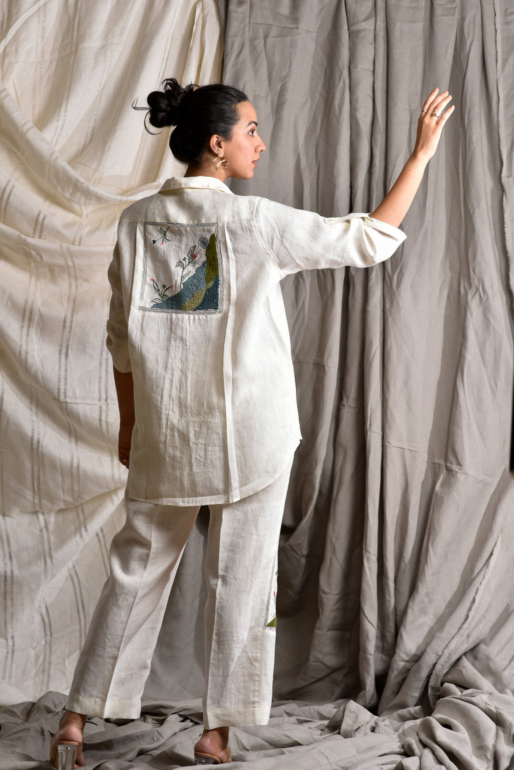Ivory Meadowscape Linen Co-Ord Set