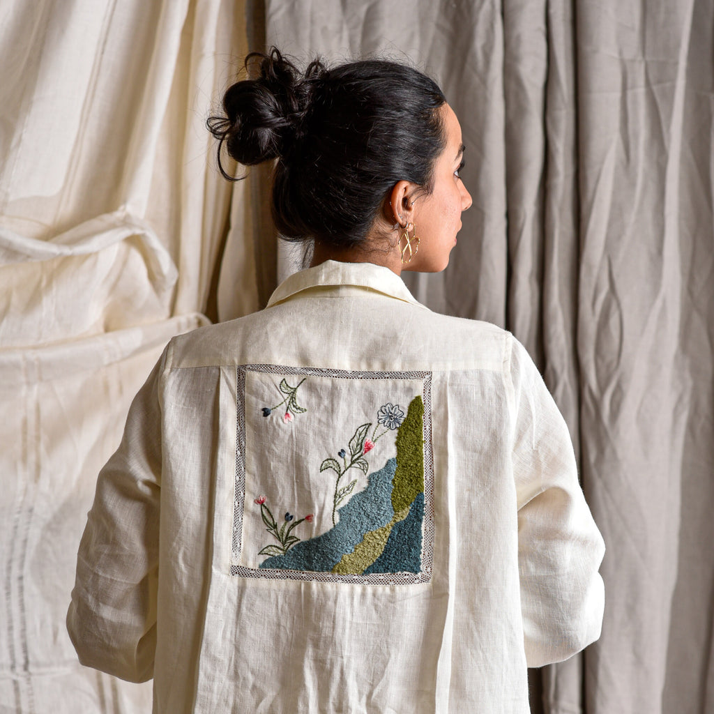 Ivory Meadowscape Linen Co-Ord Set