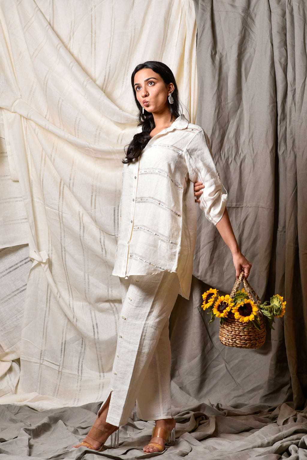 Ivory Sunspell with Mesh Co-Ord Set