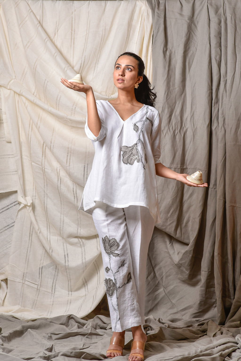 Ivory Stillleaf Linen Co-Ord Set