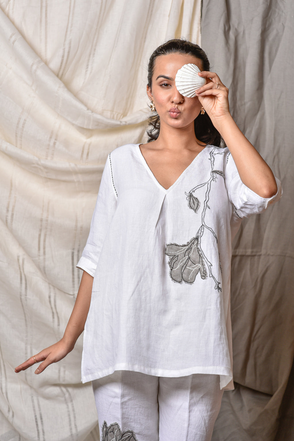 Ivory Stillleaf Linen Co-Ord Set