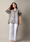 Silver Mist Embellished Top with Slip