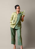 Verdant Dual-Tone Linen Shirt