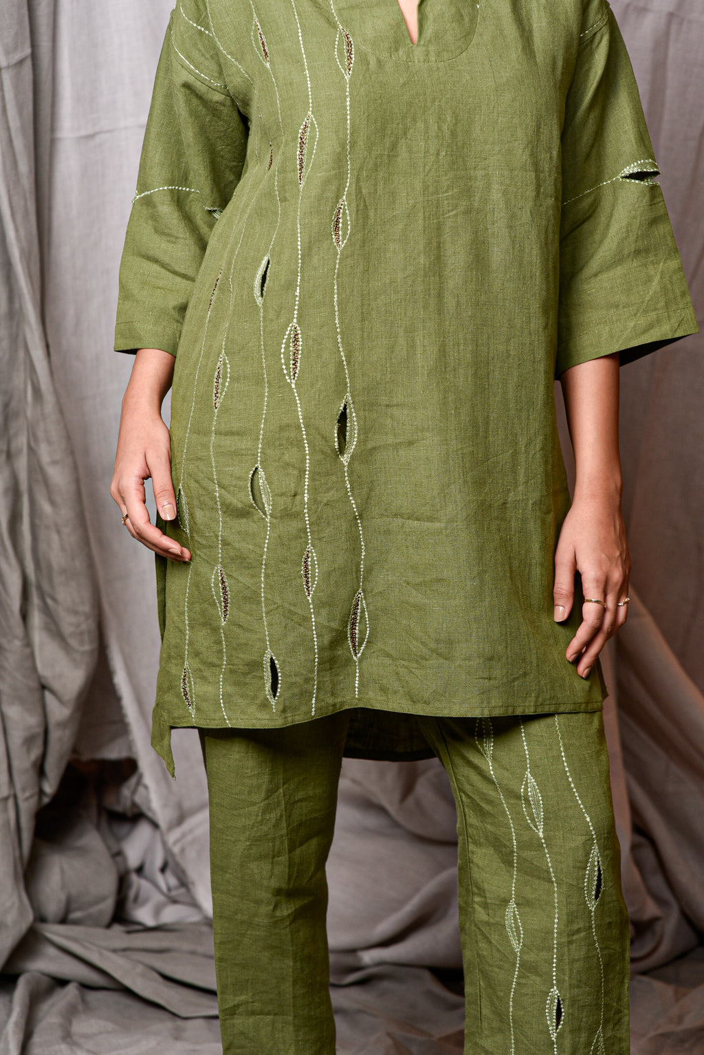 Linear Cutwork Co-Ord Set