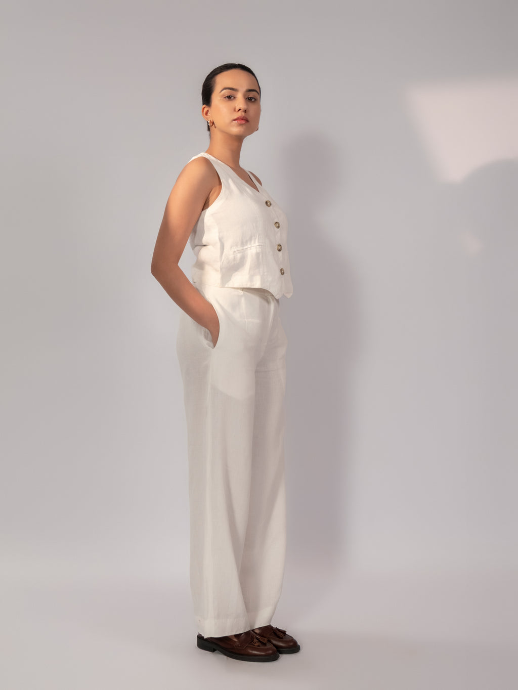 Ivory Ease Linen Co-Ord Set
