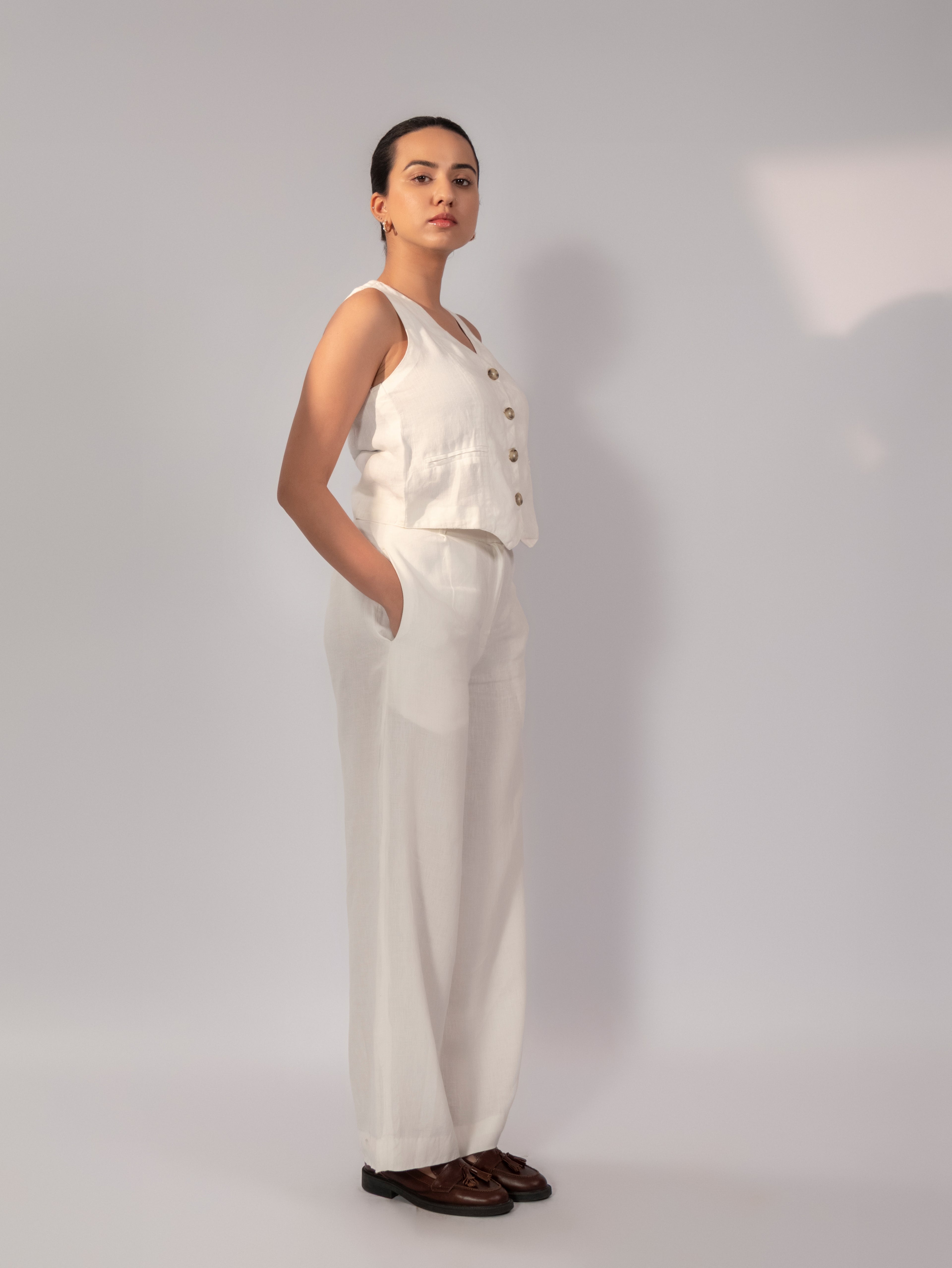 Ivory Ease Linen Co-Ord Set