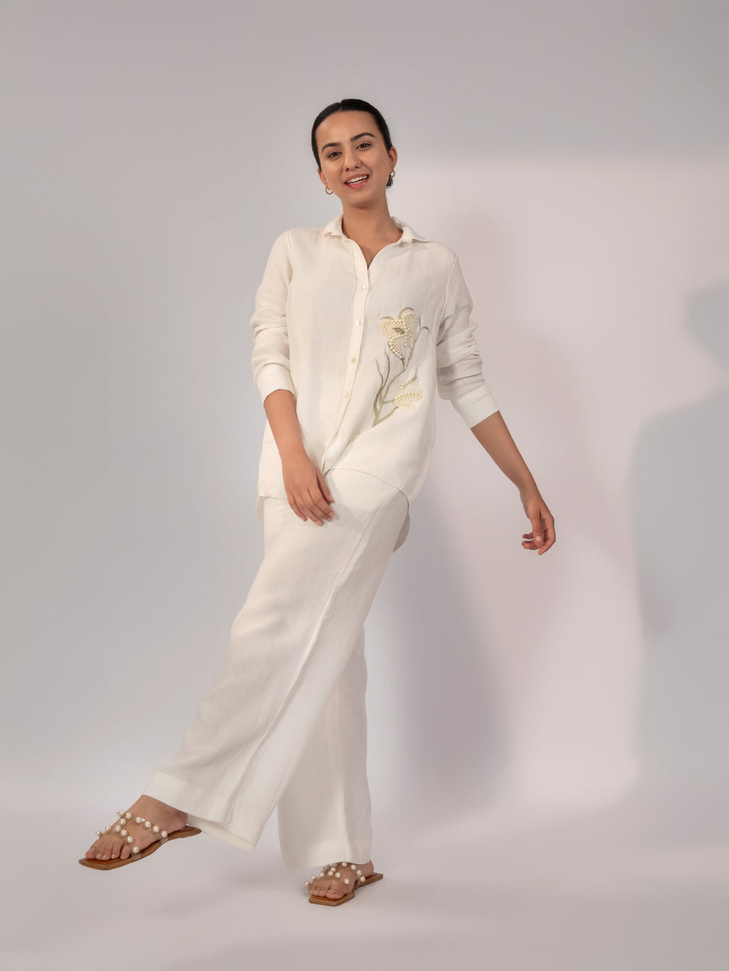 Golden Petal Linen Co-Ord Set