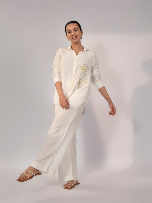 Golden Petal Linen Co-Ord Set