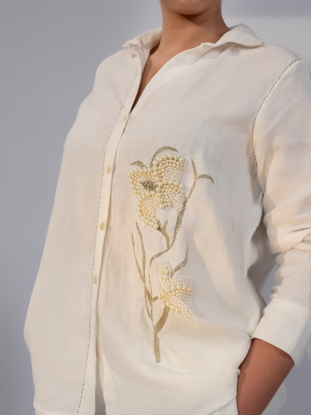 Golden Petal Linen Co-Ord Set