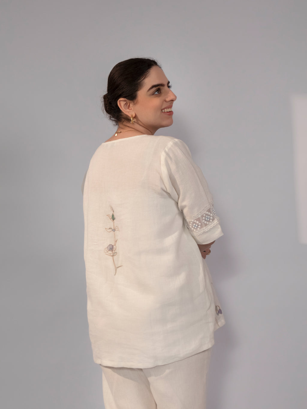 Ivory Meadow Tassel Linen Co-Ord Set