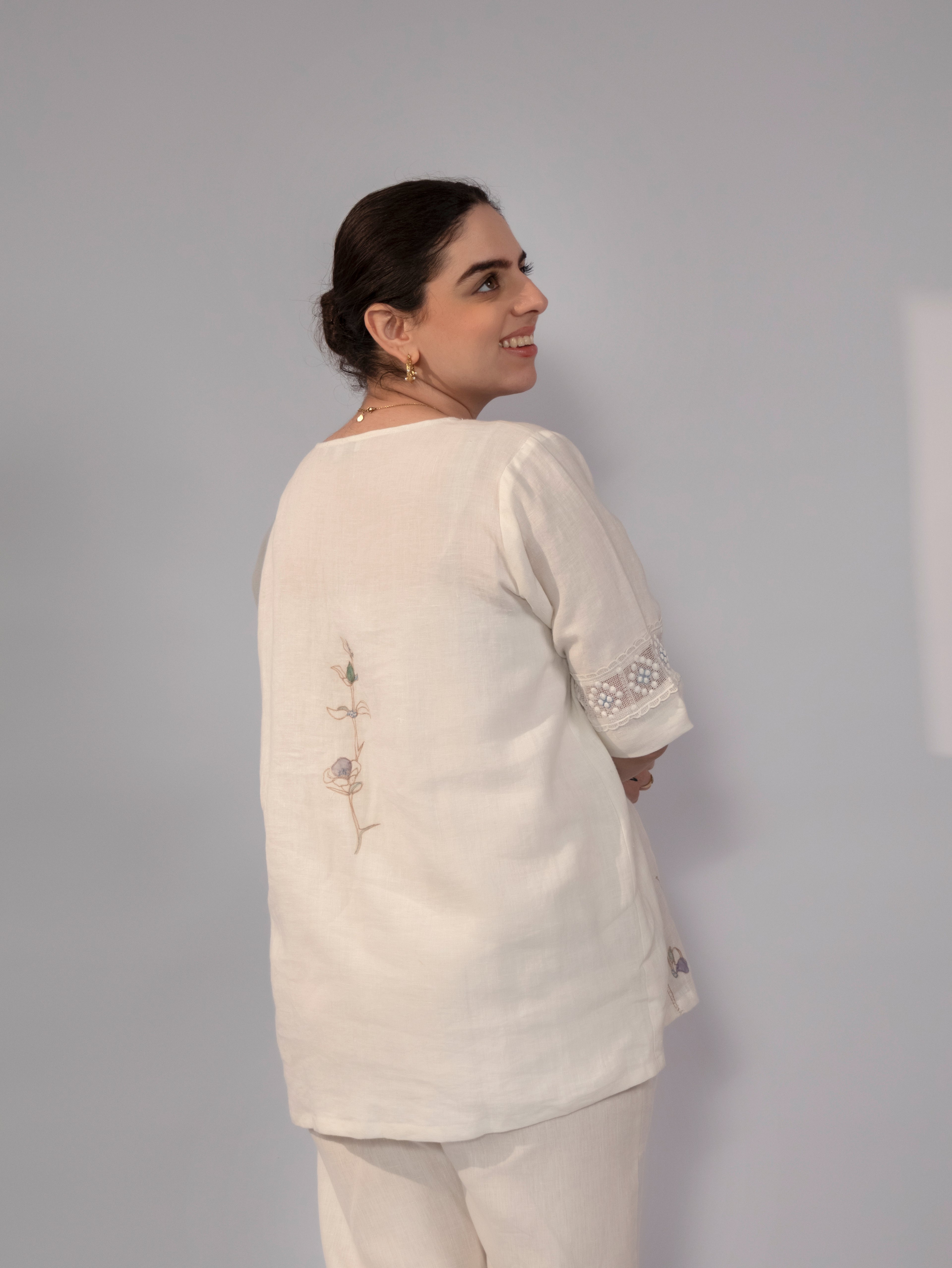 Ivory Meadow Tassel Linen Co-Ord Set