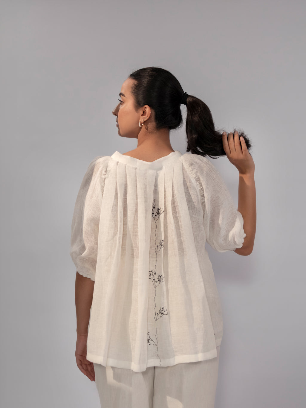 Ivory Breeze Gathered Linen Co-Ord Set
