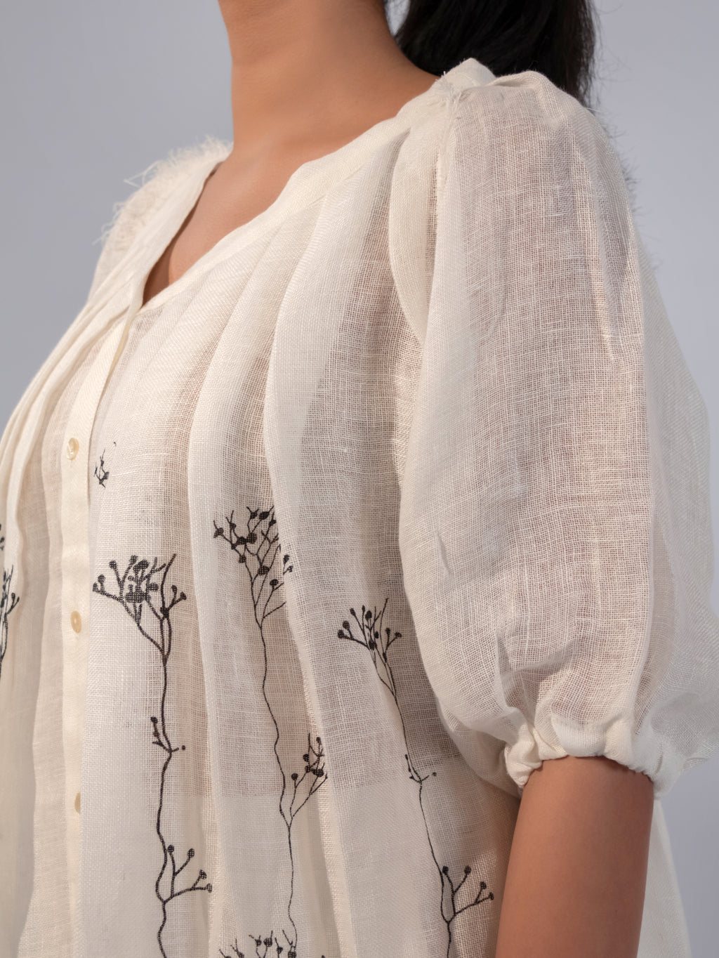 Ivory Breeze Gathered Linen Co-Ord Set