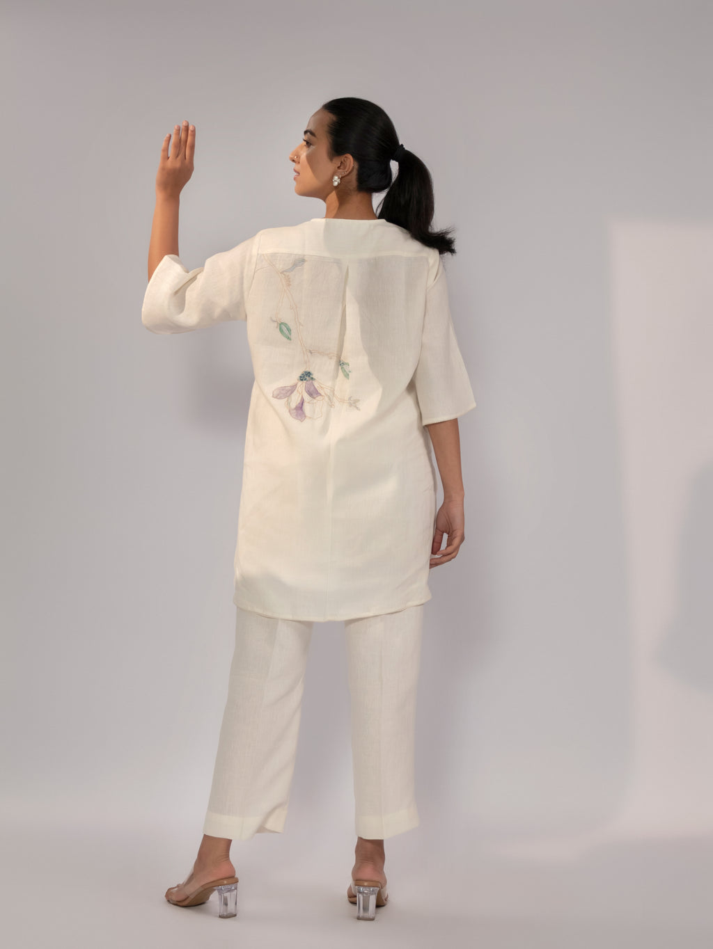 Violet Bloom Linen Co-Ord Set