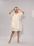 Ivory Meadow Linen Pocket Dress