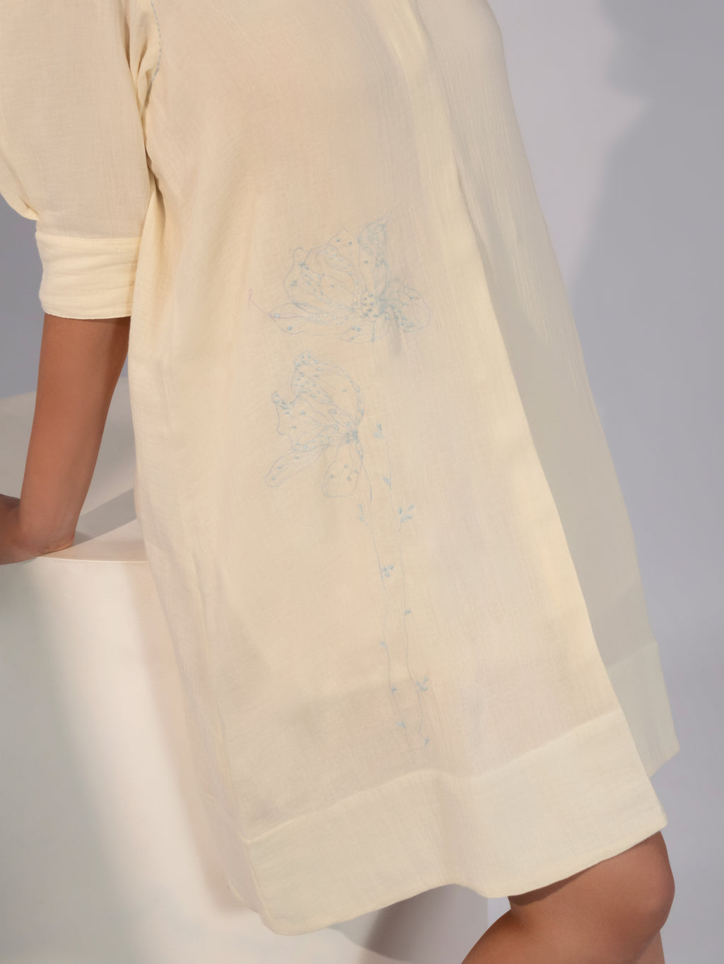 Buttercream Breeze Linen Shift Dress
