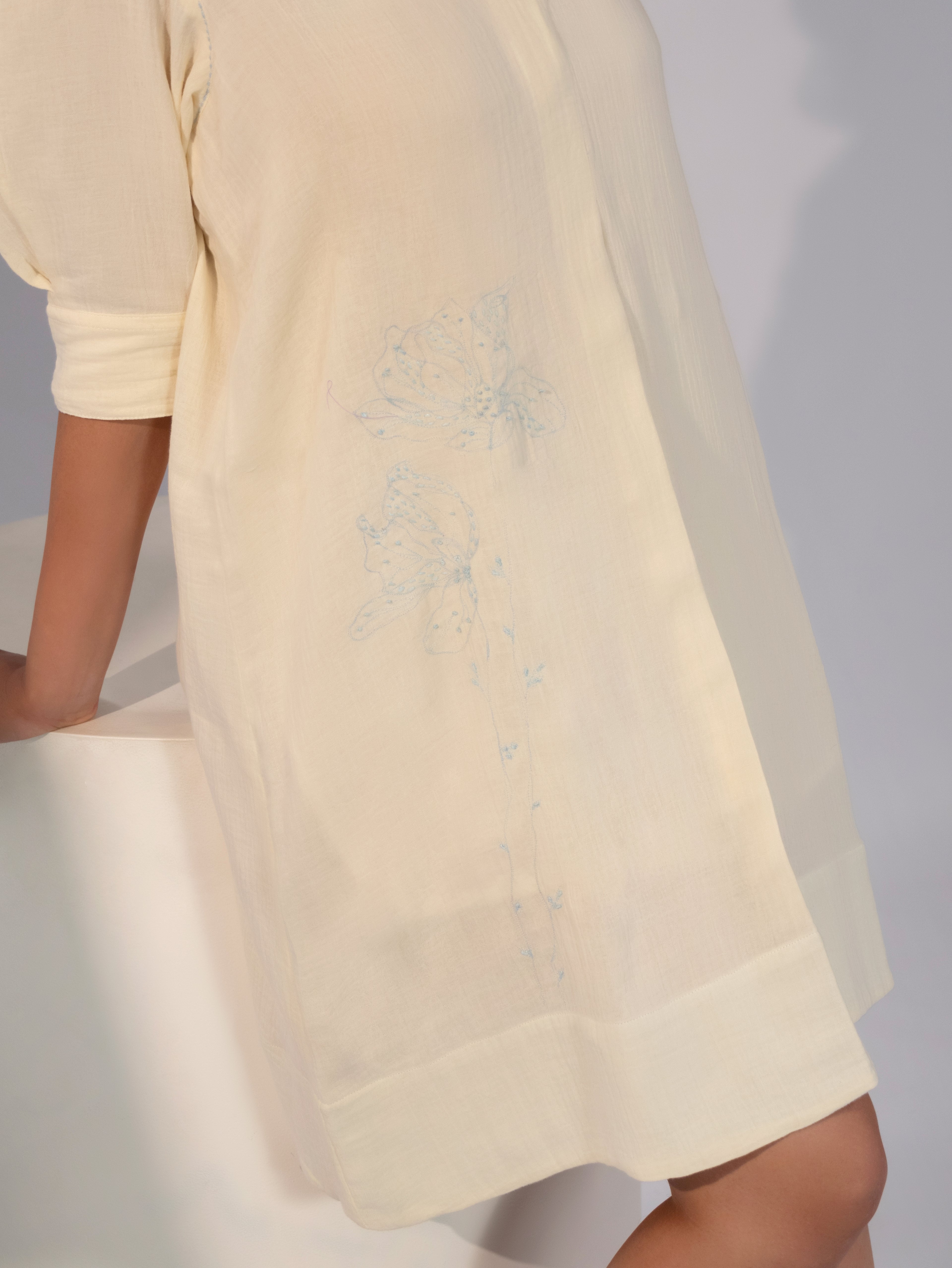 Buttercream Breeze Linen Shift Dress