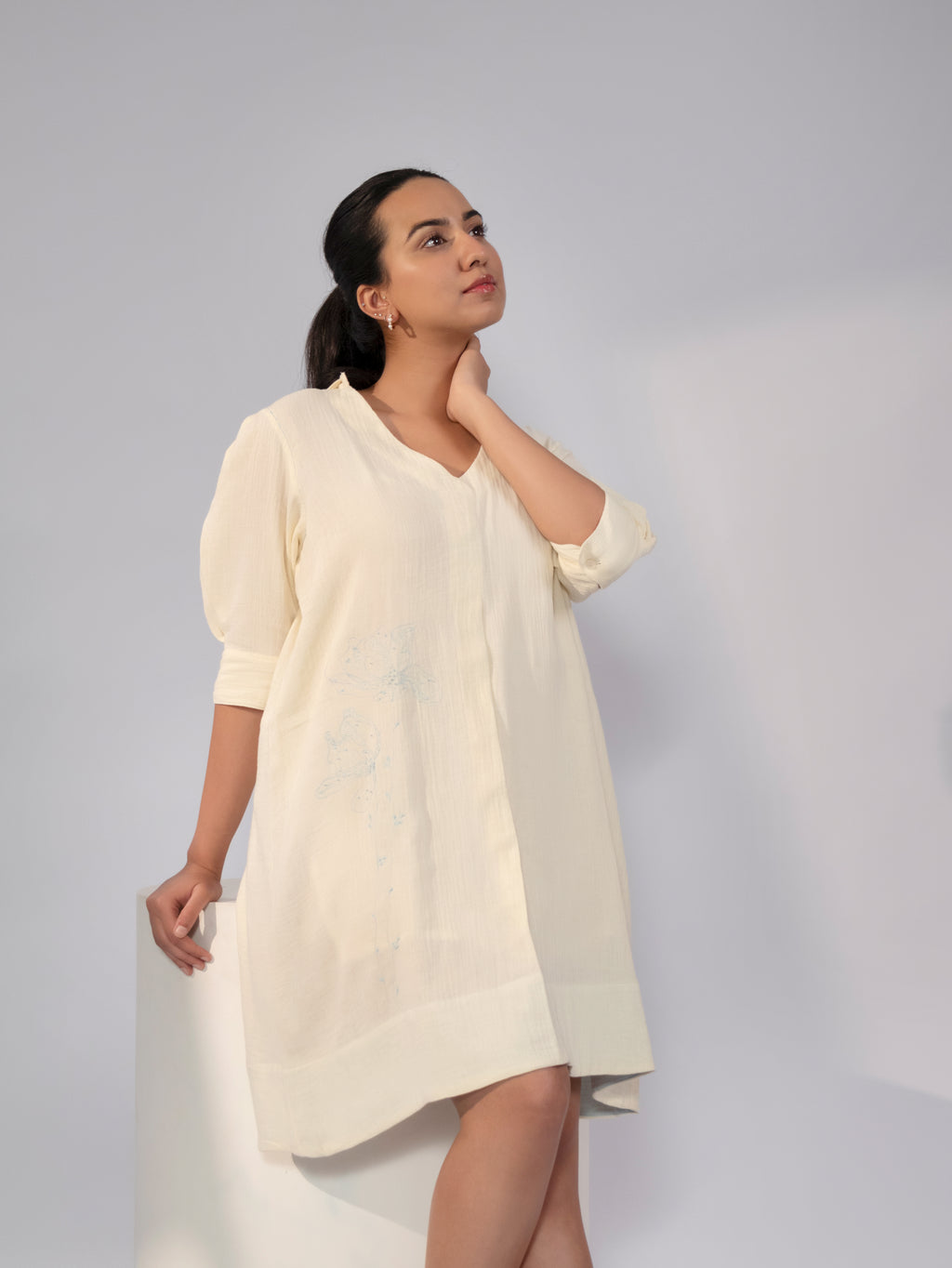 Buttercream Breeze Linen Shift Dress