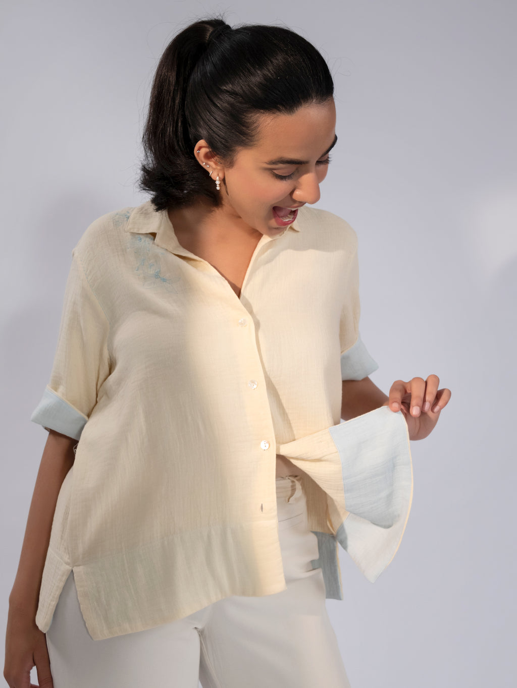 Vanilla Bloom Linen Shirt