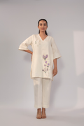 Violet Bloom Linen Co-Ord Set