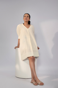 Buttercream Breeze Linen Shift Dress