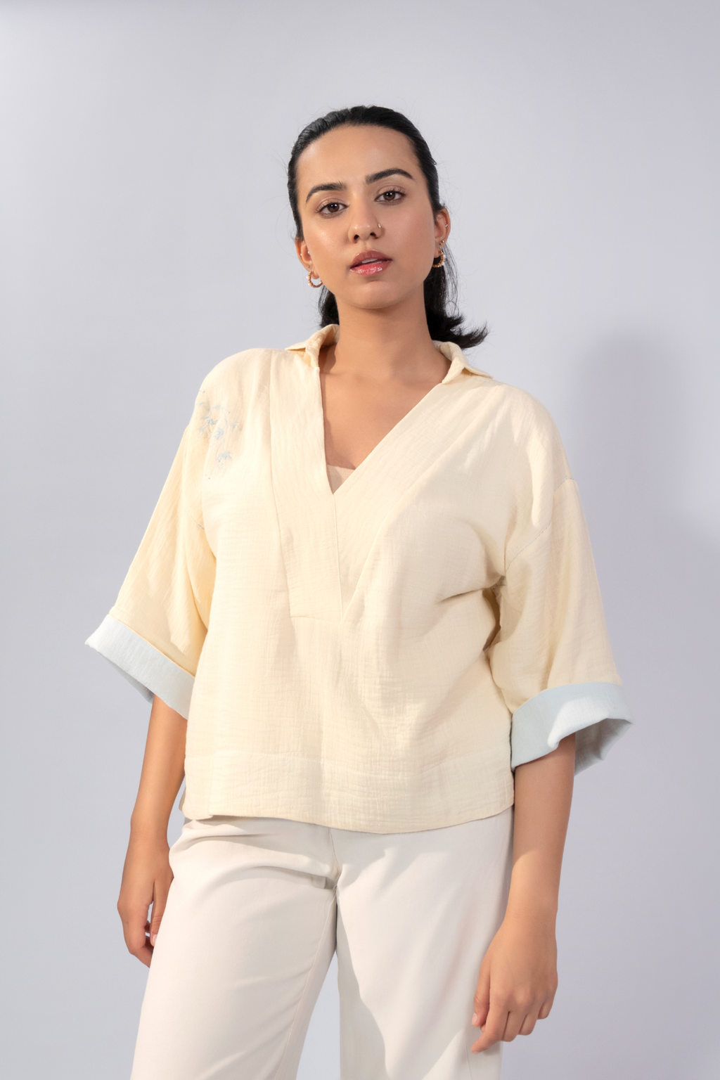 Vanilla Sky Linen Top