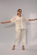 Ivory Breeze Gathered Linen Co-Ord Set