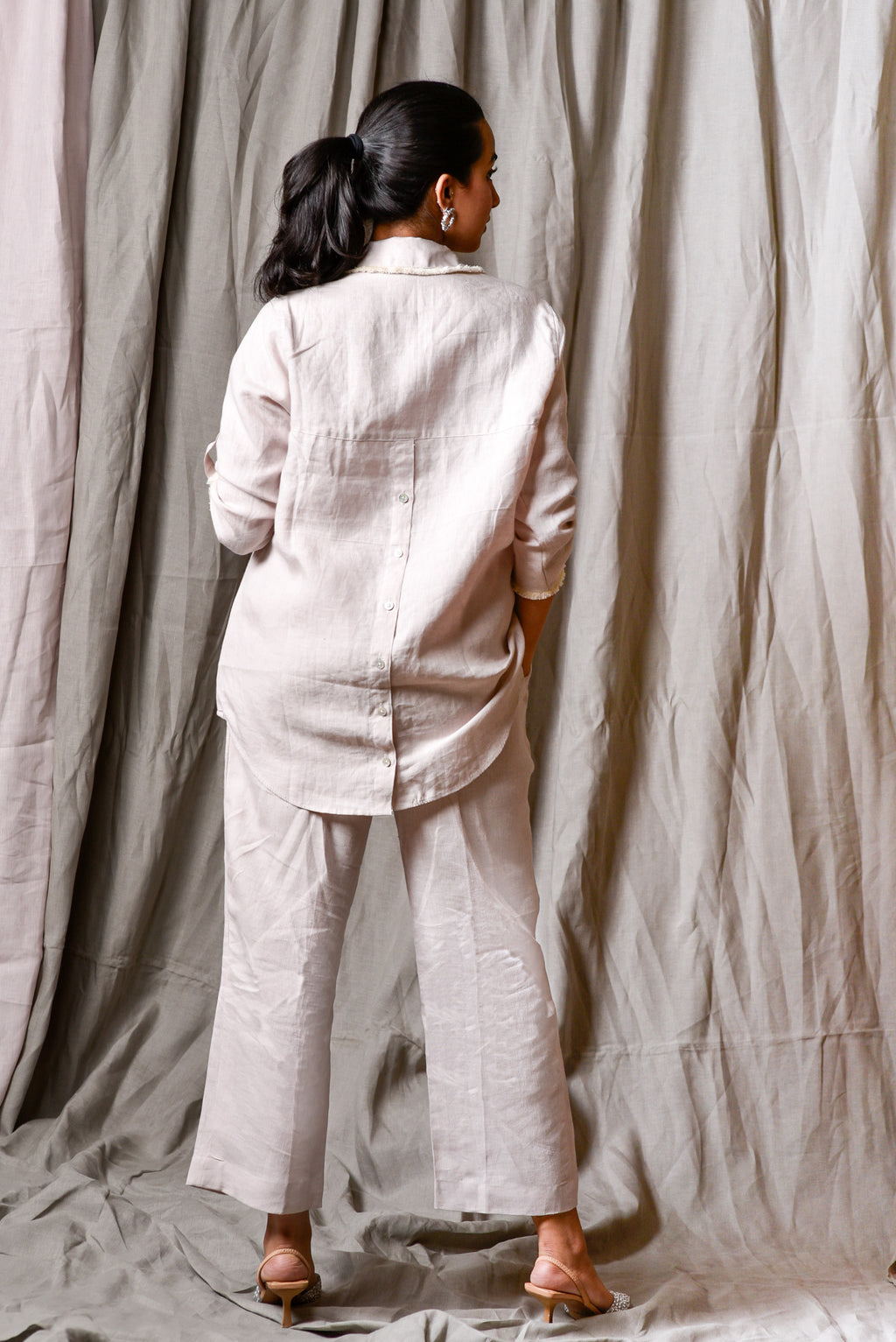 Pearl Bloom Linen Co-Ord Set